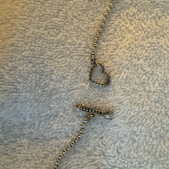 LAGOS Lariat Silver with Gold accents (Hearts and Arrows) Beaded Necklace - Picture 2 of 5